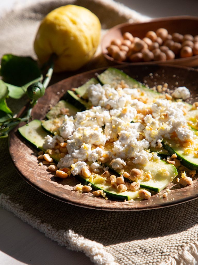 Carpaccio di zucchine con ricotta di capra Caseificio Castellan Urbano