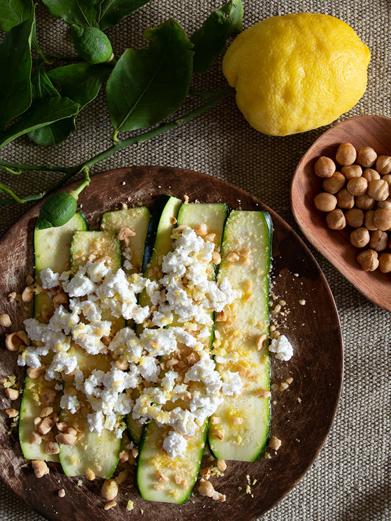 Carpaccio di zucchine con ricotta di capra Castellan Urbano